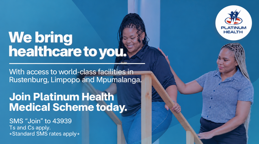 Platinum Health — Platinum Health Medical Scheme. SMS “Join” to 43939 · Access to facilities in Rustenburg, Limpopo and Mpumalanga · Ts and Cs apply. Standard SMS rates apply.