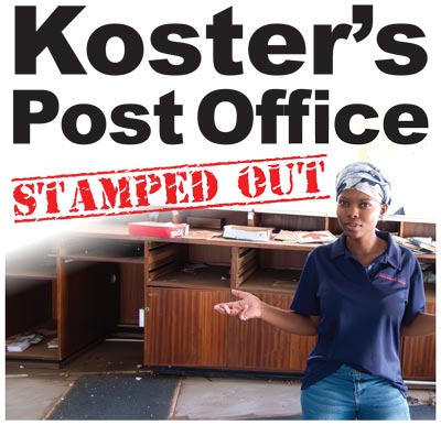 <p>Koster’s Post Office Stamped out</p>
