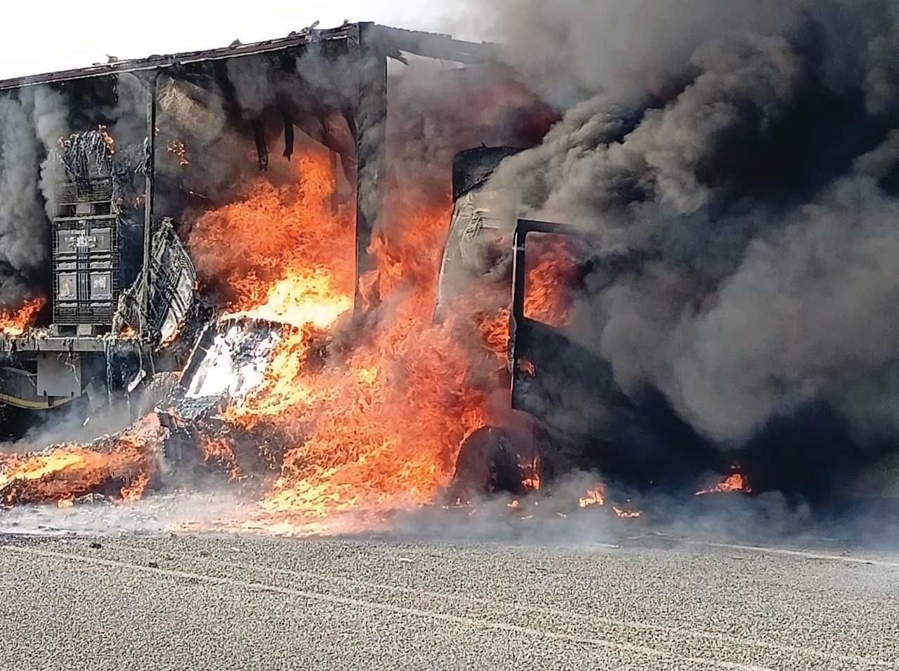 Truck goes up in flames on N4