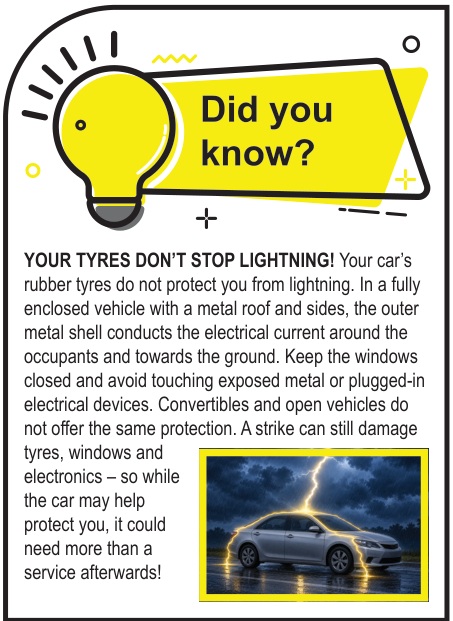 Did you know? — YOUR TYRES DON’T STOP LIGHTNING!