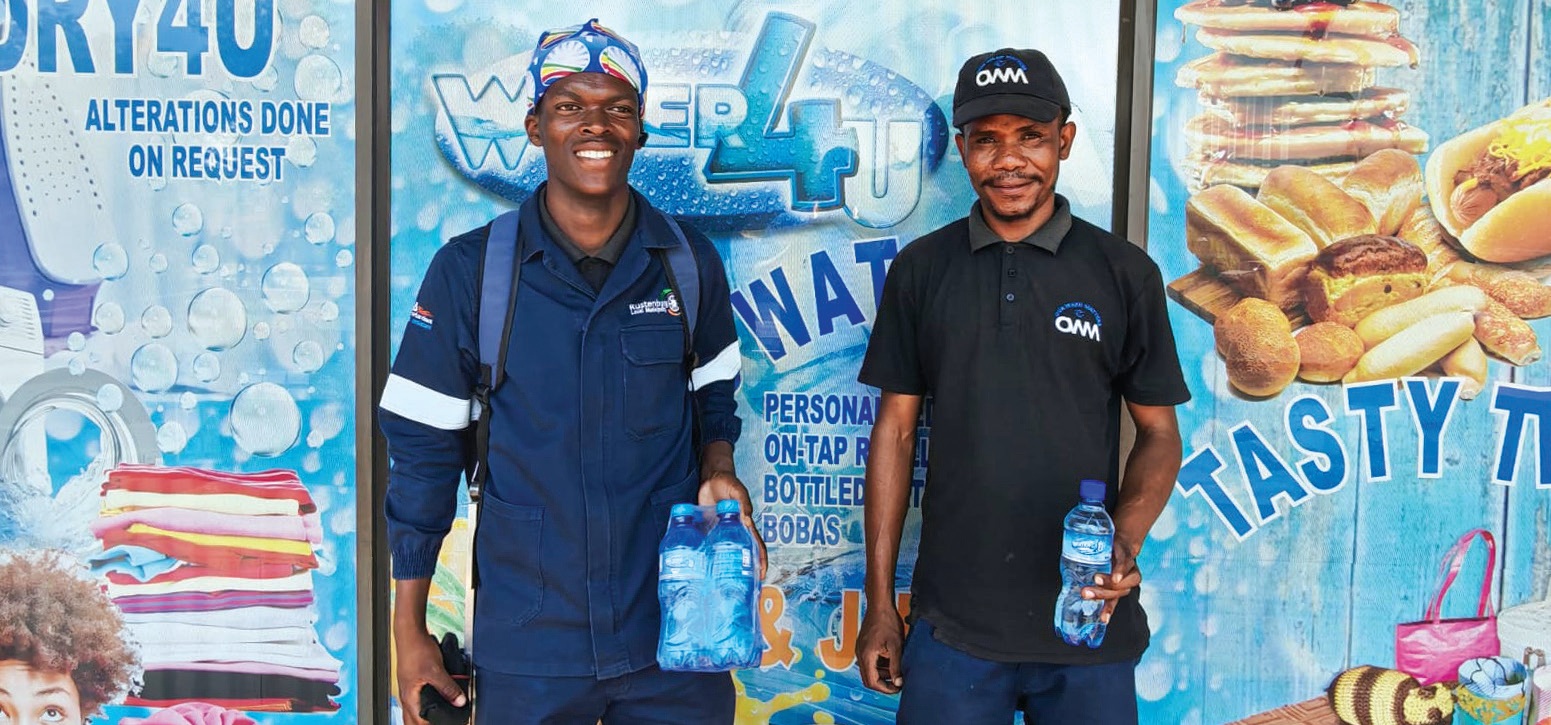 A refreshing show of support: Water4U sponsored drinking water for the Our Ward Matters team during its clean-up on a hot day.