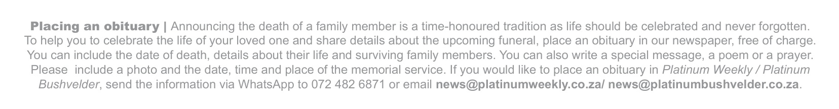 Placing an obituary